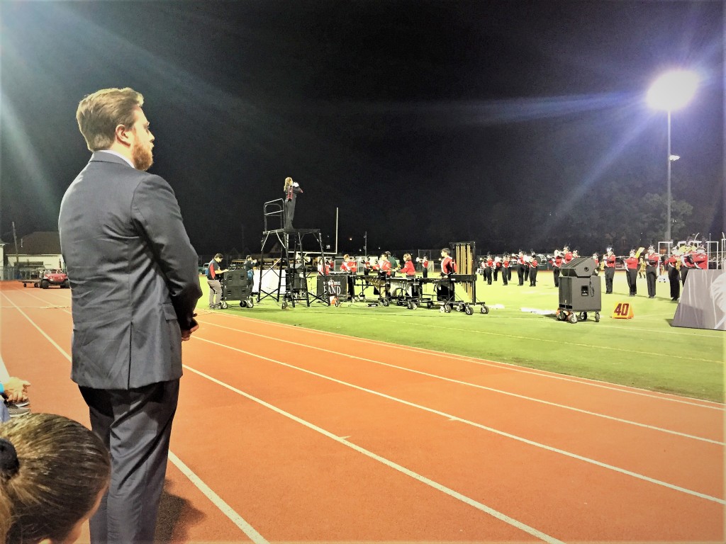 Mr. Fabrizio watches from the sidelines as the Knights impress